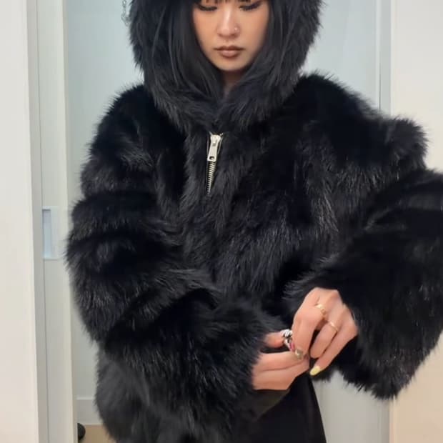 blobby 누빔 후드 퍼자켓 unisex