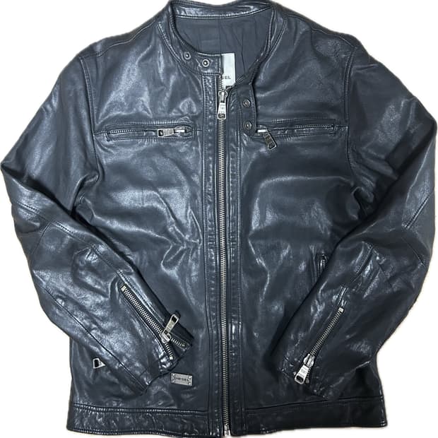 디젤 레더 레이싱 자켓 xl