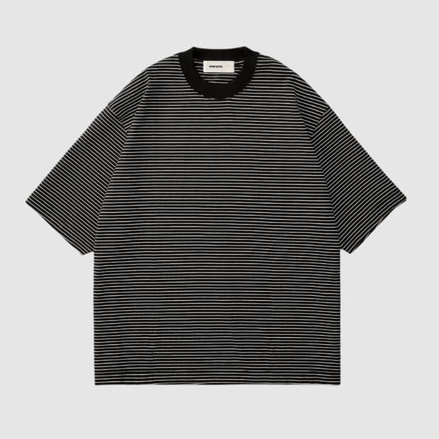 Everyone Tokyo 에브리원 보더 숏 슬리브 블랙 XL