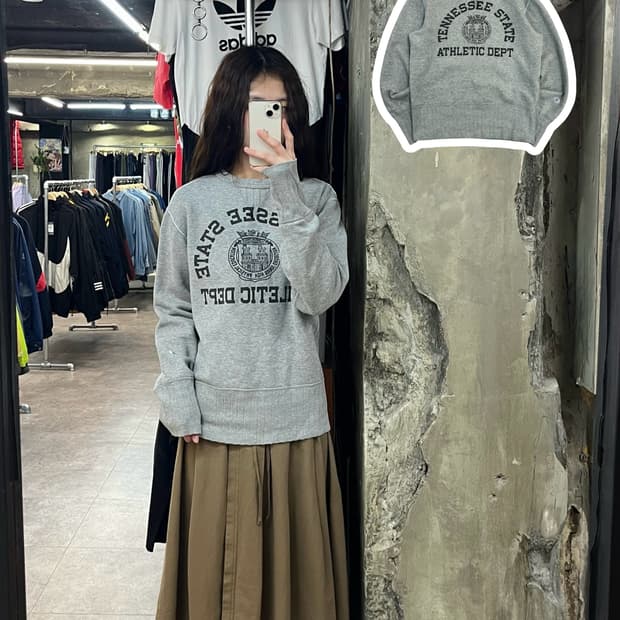 챔피온 기모 맨투맨 그레이 M #csz2382