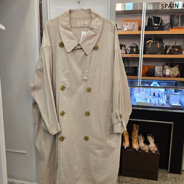 77circa 오버사이즈 린넨 트렌치 코트