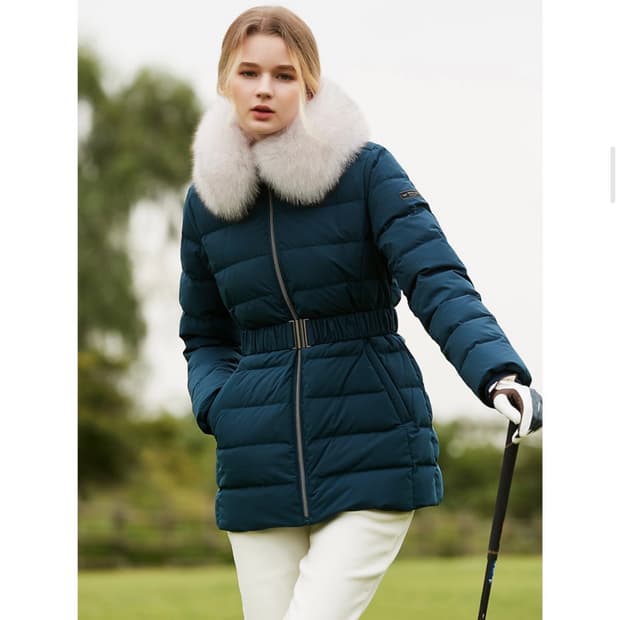 울시 폭스퍼 벨트 덕다운패딩 S 90사이즈 