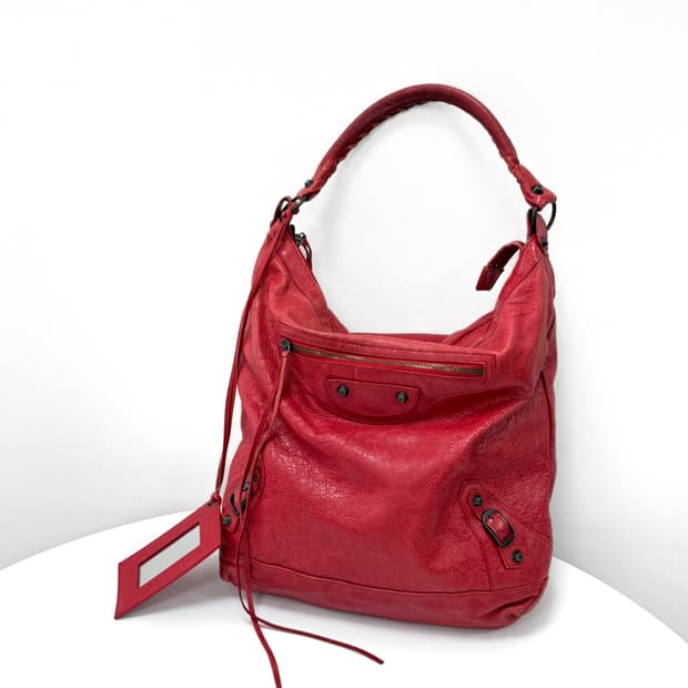 발렌시아가 클래식 데이 호보백 레드