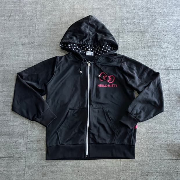 Hellokitty 헬로우키티 핀터깔y2k 펑크갸루 후드집업 일본판