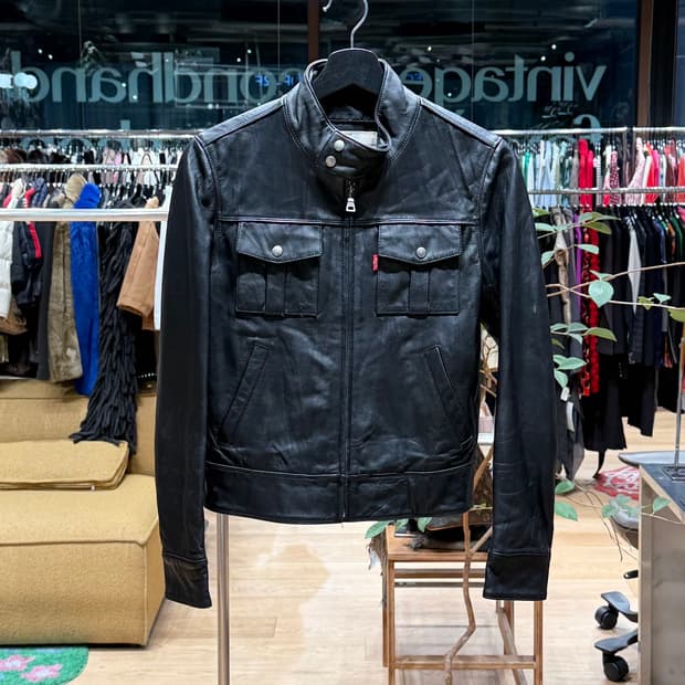 리바이스 블랙 쉽스킨 레더 자켓 