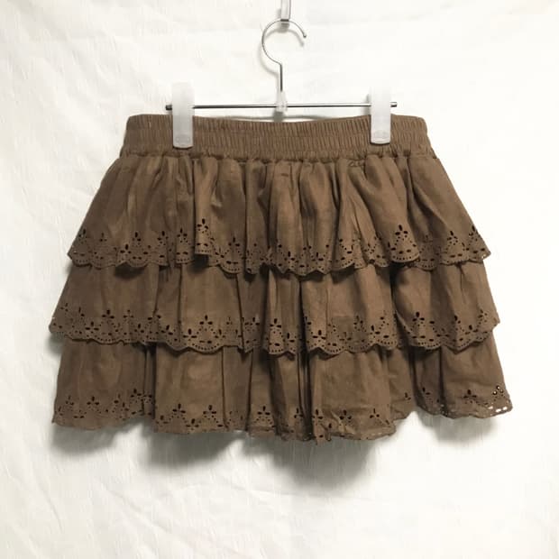 빈티지 페어리 스웨이드 펀칭 캉캉 스커트