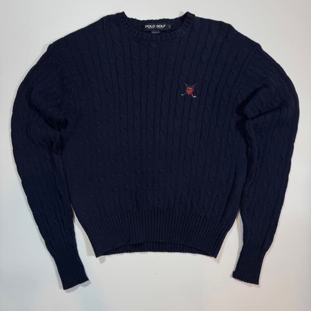 폴로 골프 네이비 꽤배기 니트