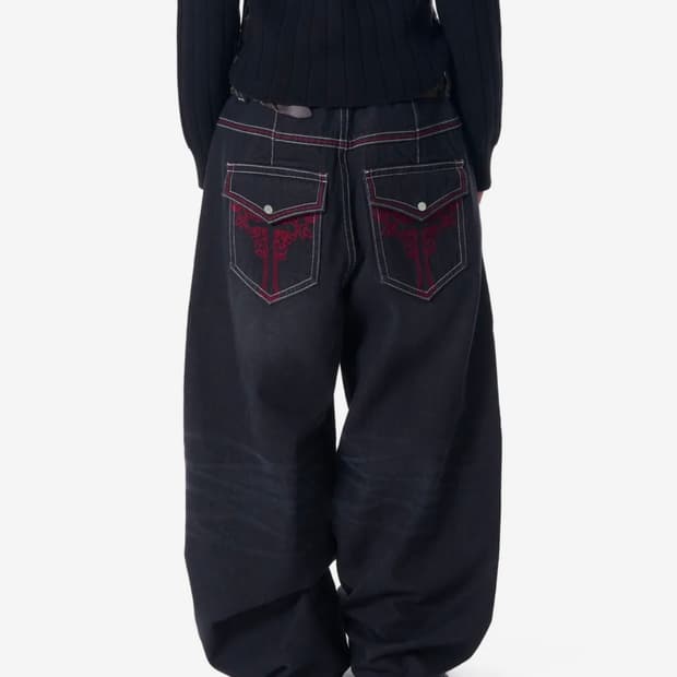 아캄 CROS2 Washed Denim Pants (Black) 2사이즈