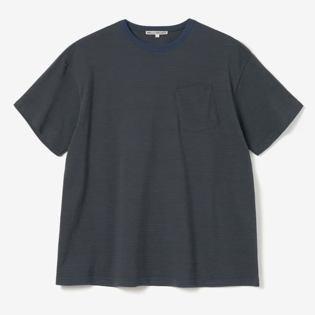 밀로 아카이브 스트라이프 포켓 티셔츠 빈티지 블루 XL