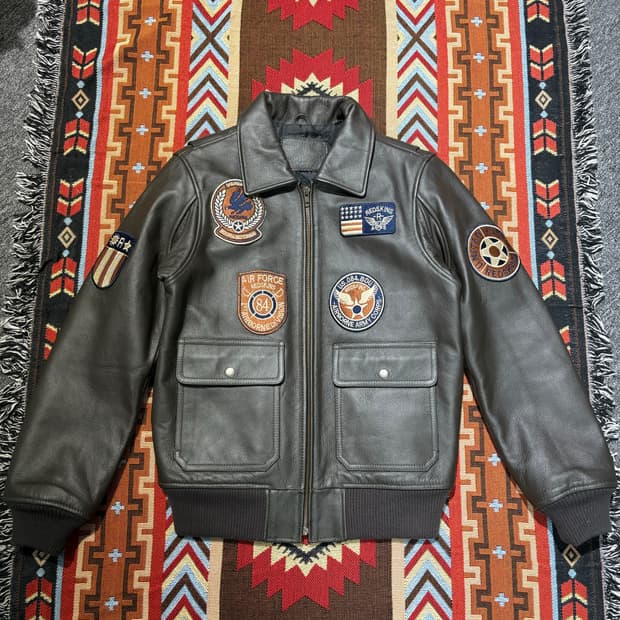 미 공군 복각 G-1 카우하이드 소가죽 레더자켓