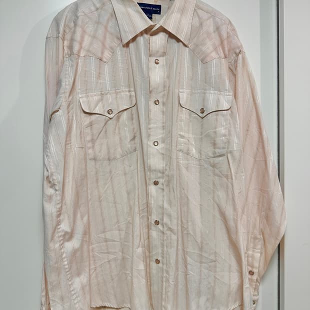 웨스턴 새틴 핑크 셔츠