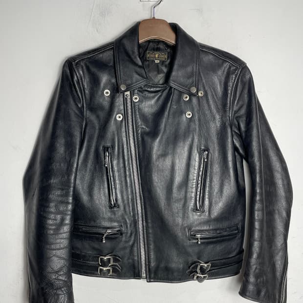 FAST LANE 패스트 레인 블랙 가죽 라이더 자켓