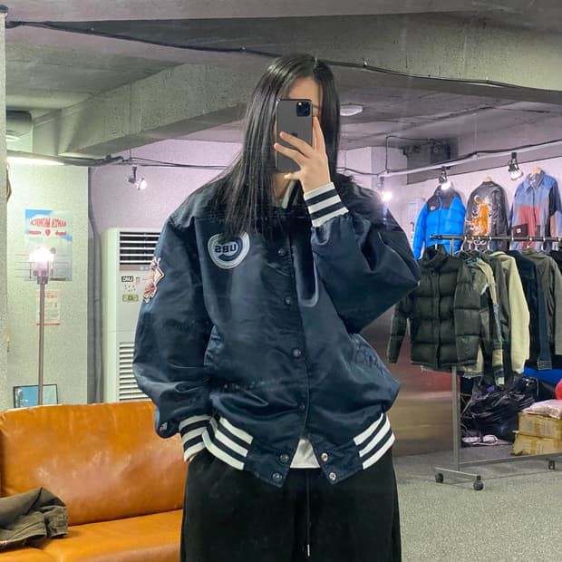 MLB 시카고 컵스 백로고 네이비 패치워커 바시티 자켓 B3904