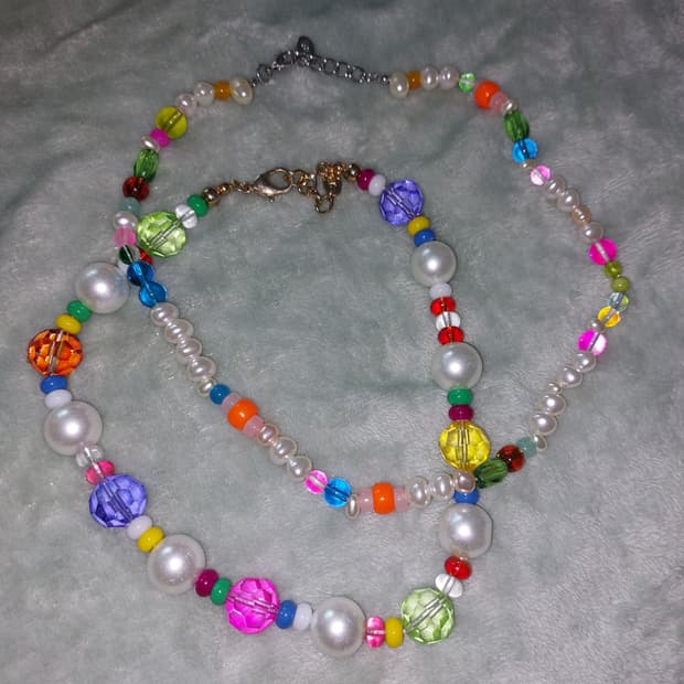 오리엔탈 히피 보헤미안 비즈 목걸이 2개 세트