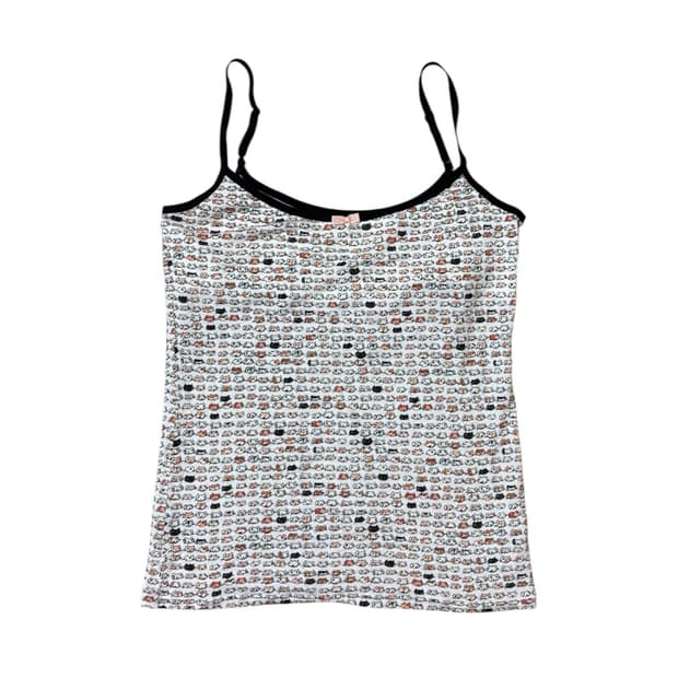 TSUMORI CHISATO CAT PRINT RIBBON  CAMI