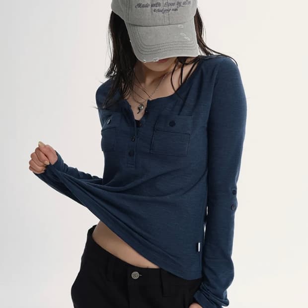 새상품)애즈온 아틀란타 포켓티 블루그린 ATLANTA POCKET TEE