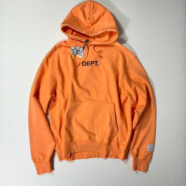 갤러리 디파트먼트 DEPT 로고 후드 티셔츠 플로 오렌지 XL사이즈