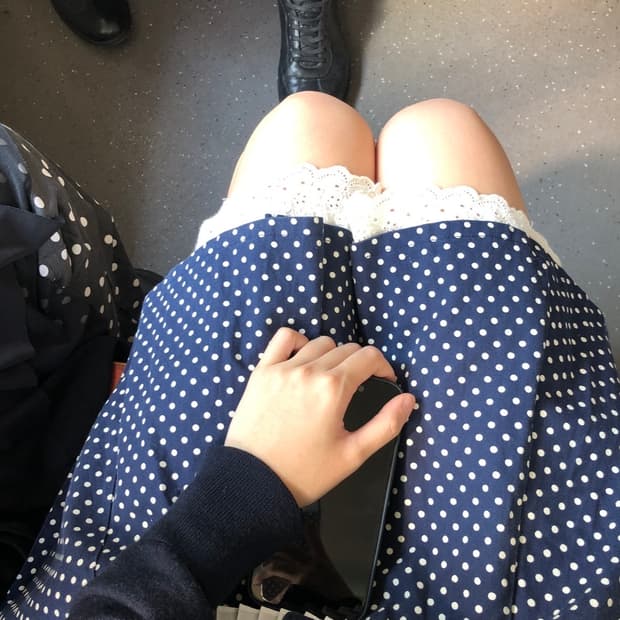 빈티지 도트 스커트