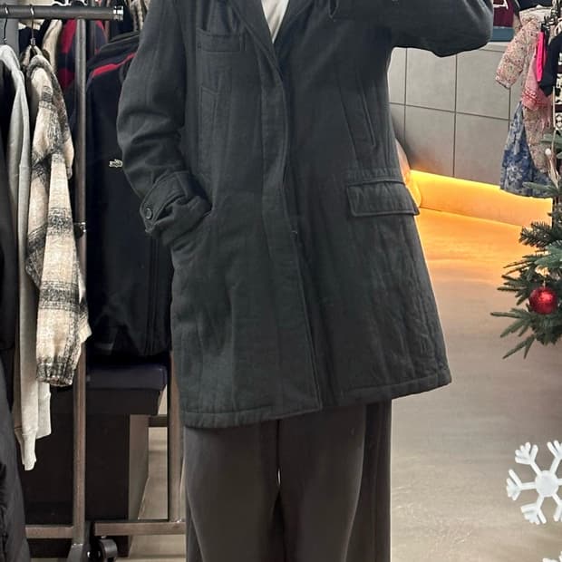 엔지니어드 가먼츠 헤링본 울 코트 