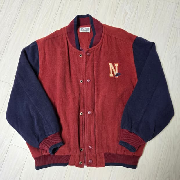 90s 삼나나이키 울 바시티자켓 