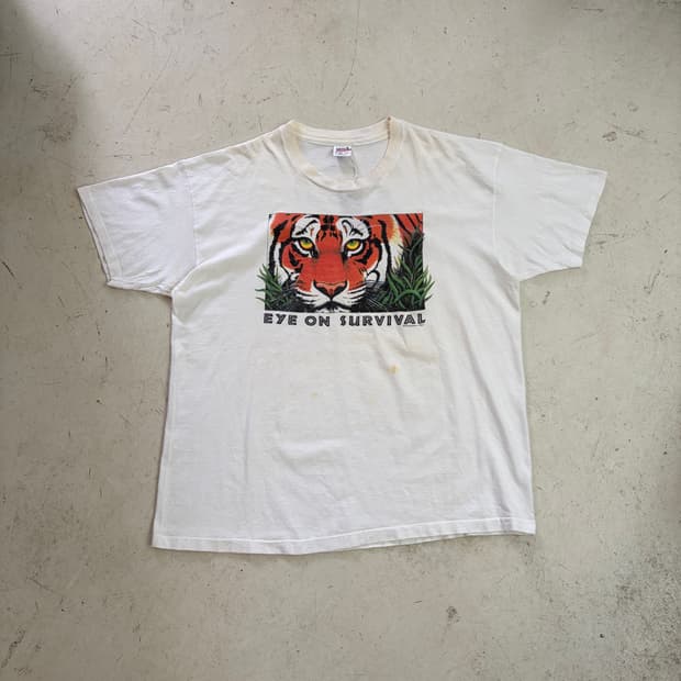 90s USA Eye On Survival 빈티지 반팔티 2XL