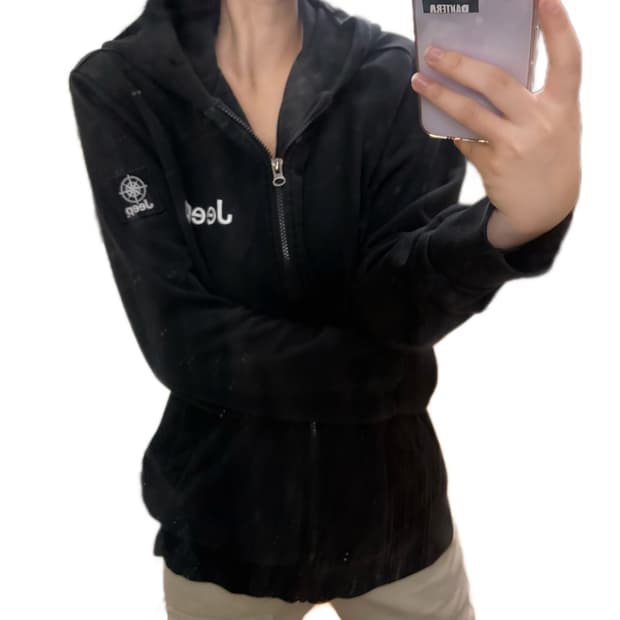 지프 블랙 후드집업