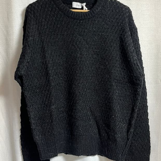 새상품 르마드 오버핏 투톤 와플 울 니트 L