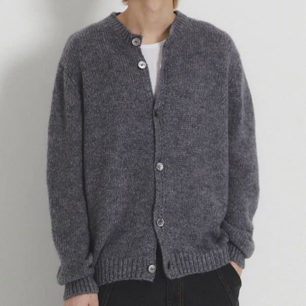 주앙 옴므 모헤어 라운드넥 가디건