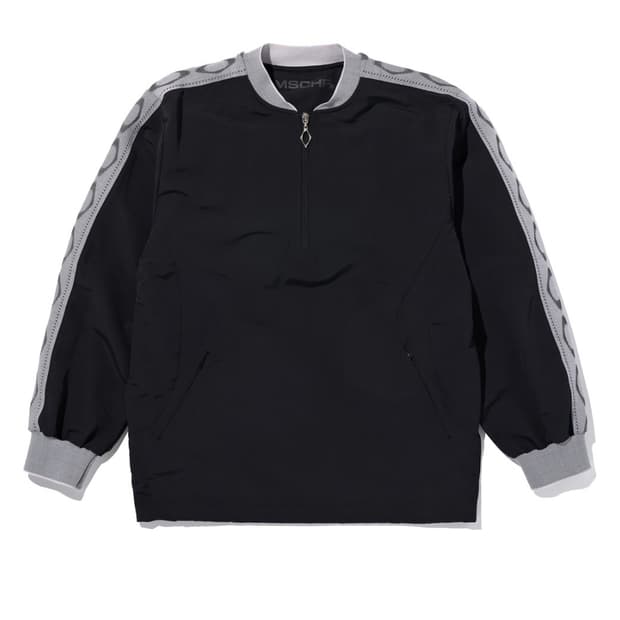 RHOMBUS HALF ZIP TRACK TOP_BLACK