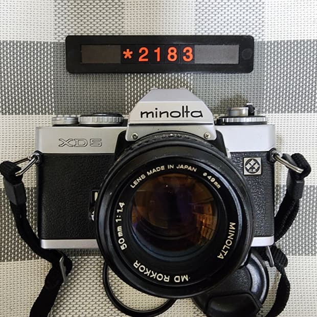 미놀타 XD-5 필름카메라 1.4 단렌즈 장착