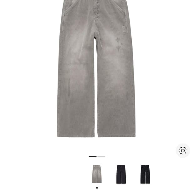 (4) 폴리테루 코듀로이 내로우 팬츠 링클드 더티그레이