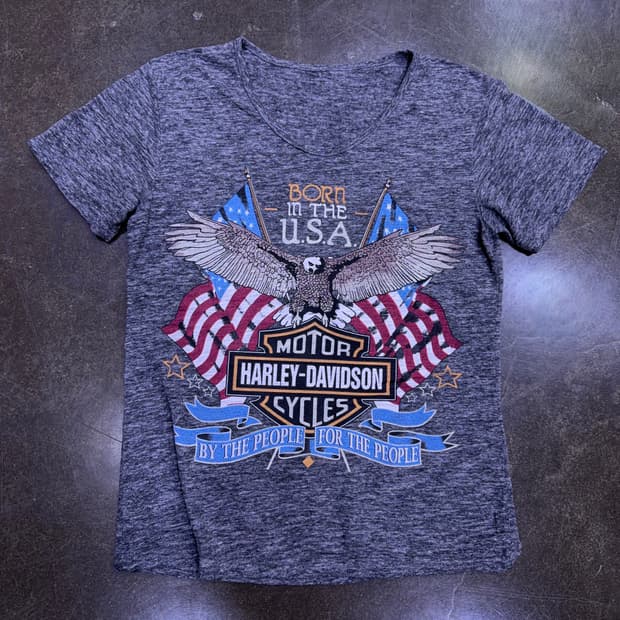 할리데이비슨 USA 독수리 반팔 슬라브 반팔티 그레이 M
