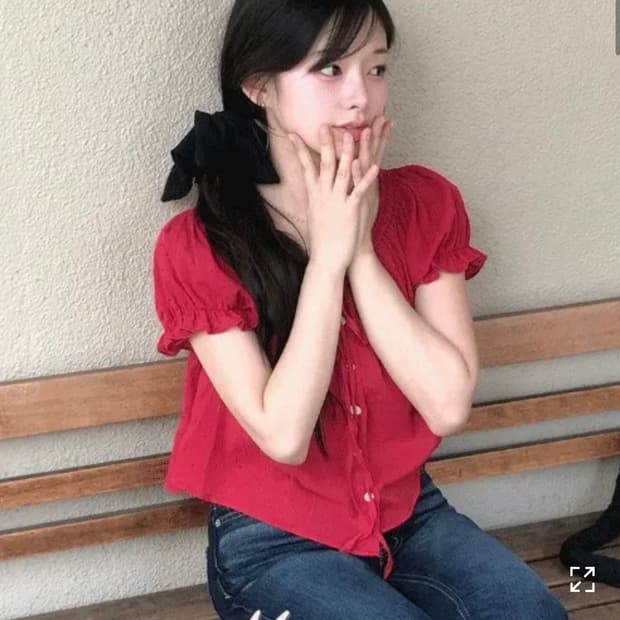 미니포에 블라우스