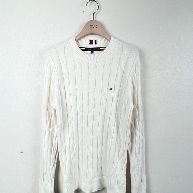 타미힐피거 여성 PIMA코튼 케이블 니트 스웨터 S