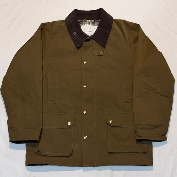 던스트 코듀로이 카라 코튼 헌팅 왁스자켓 카키 브라운