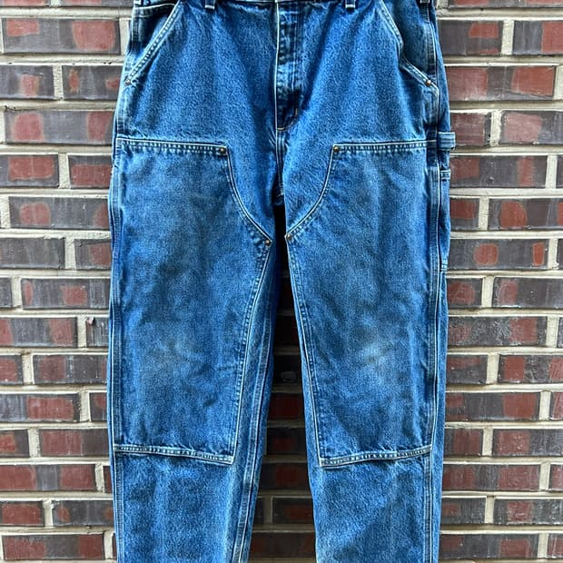 칼하트 B73 DST 더블니 데님 카펜터 팬츠 덩가리핏 USA 원단