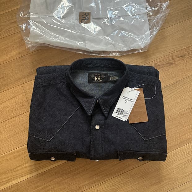 RRL 웨스턴 데님 린스 셔츠 XL