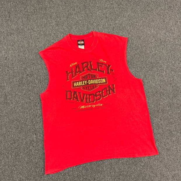 XL)할리데이비슨 빈티지 프린팅 Indiana 나시