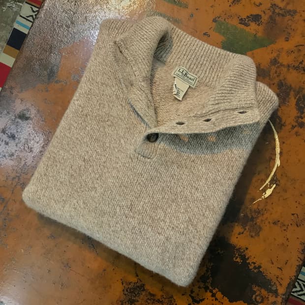 엘엘빈 베이지 브라운 버튼 풀오버 니트 남성 102 여성 프리사이즈