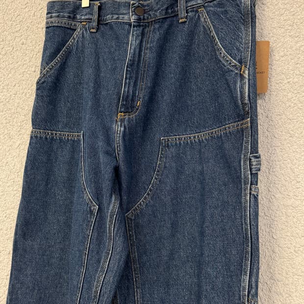 칼하트wip 더블니 데님