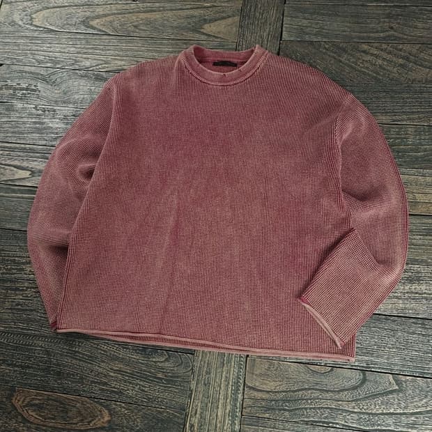 [자라] 빈티지 워시드 오버핏 크루넥 롱슬리브 긴팔티 M18592