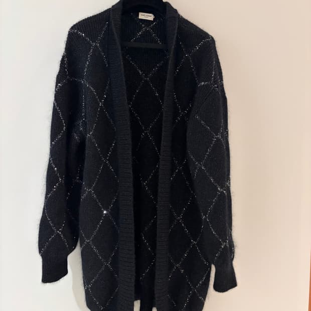 장식 롱 가디건