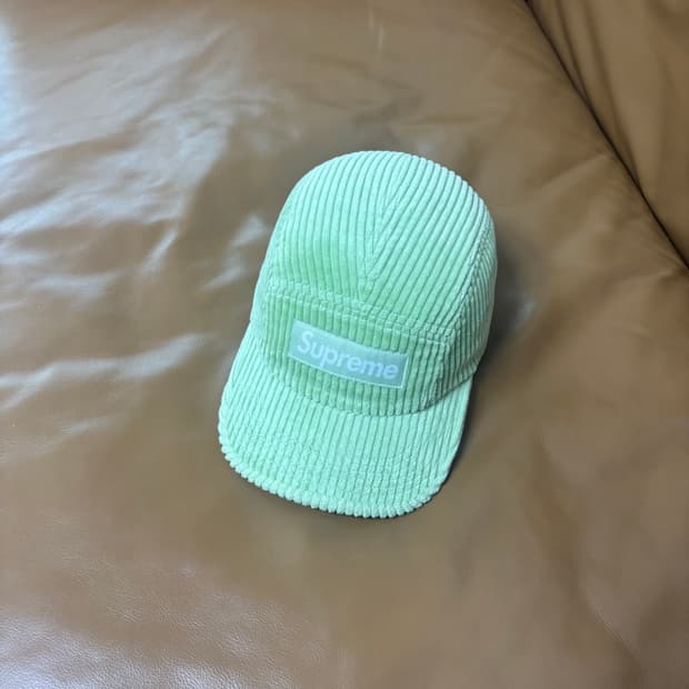Supreme 슈프림 코듀로이 민트 캠프캡 모자 Corduroy Mint