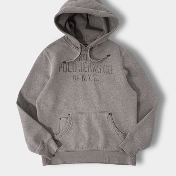 폴로 진스 컴퍼니 루즈핏 아메리칸 스텐실 로고 스웻 후드