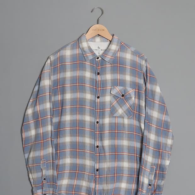 GLOBAL WORK LinenBlend Check Shirts