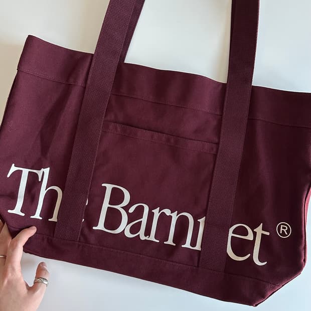 더바넷 버건디 캔버스 숄더백