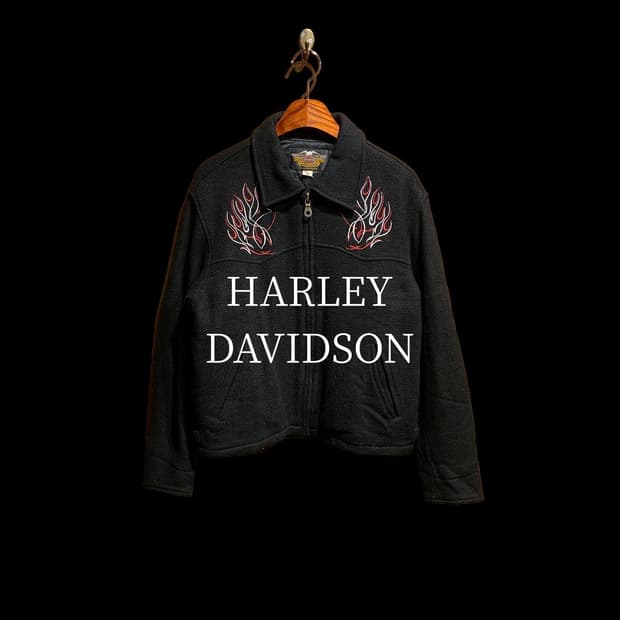 HARLEY DAVIDSON 울x레이온 집업 재킷
