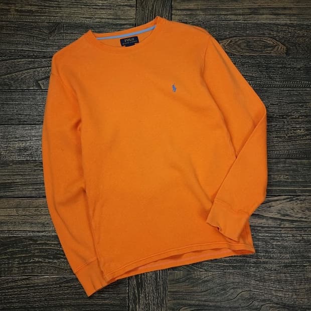 [폴로 랄프로렌] 포니 로고 자수 롱슬리브 긴팔티 오렌지 M17433