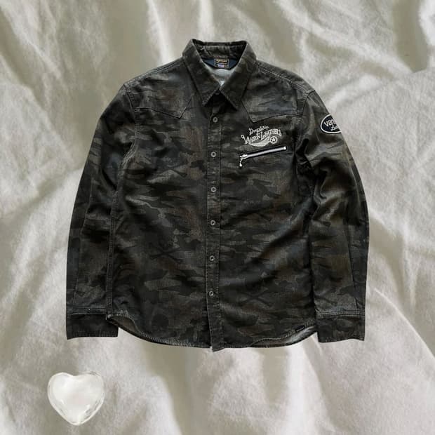 Vanson Leathers . 밴슨 스컬카모 셔츠