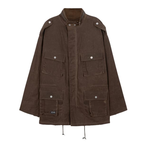 베이컨트 아카이브 브로너 왁스드 필드 자켓 브라운
